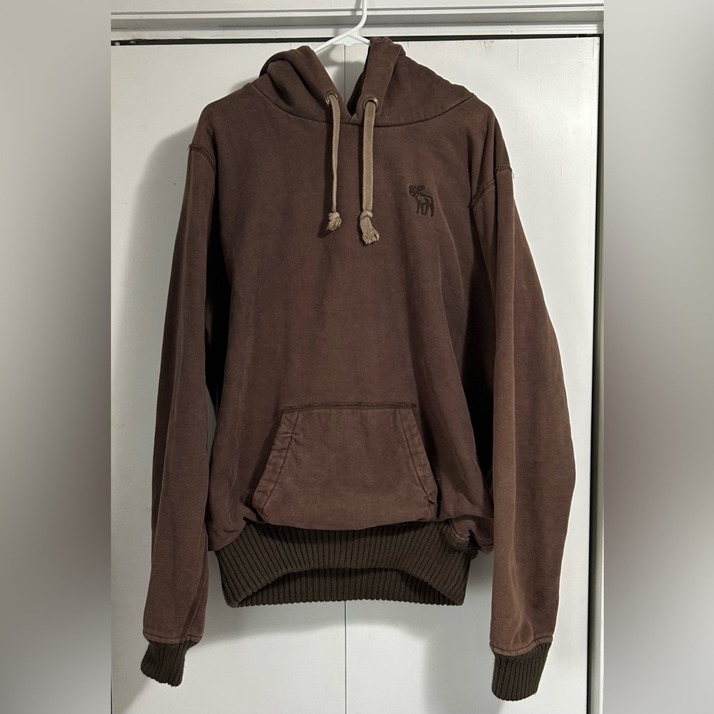 Ezra Fitch 1892 Rare Vintage Chocolate Brown Heavyweight Abercrombie Hoodie XL